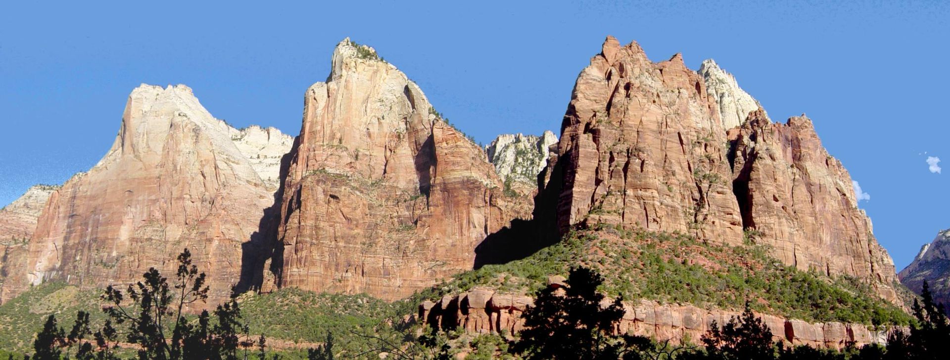 The Three Patriarchs in Zion Canyon are made of Navajo Sandstone