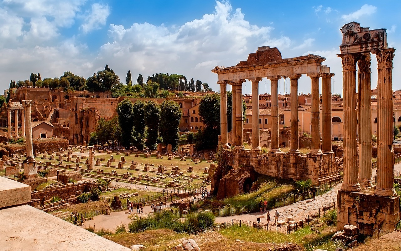 the ruins of the Roman Forum in Italy