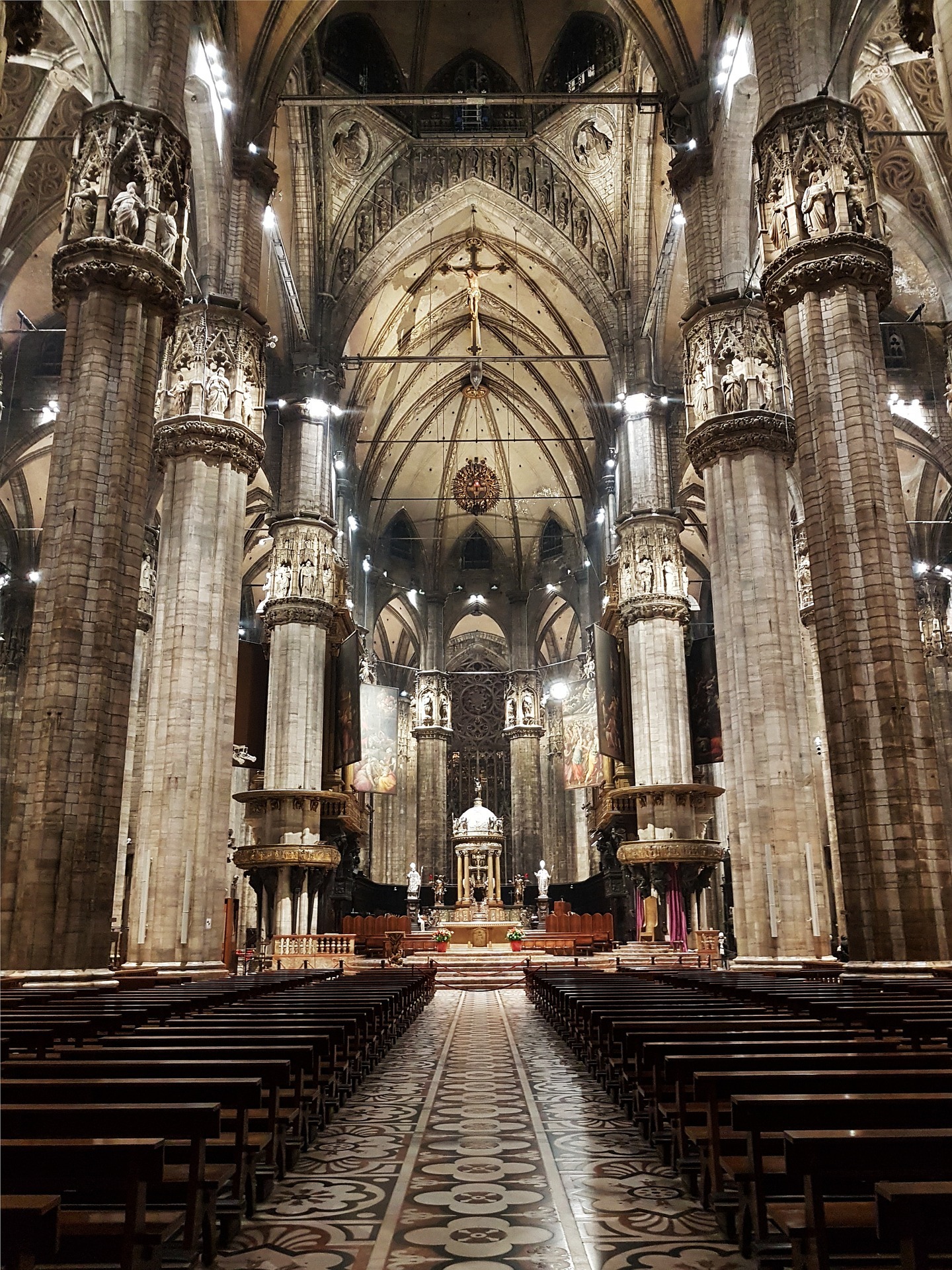 inside of a huge cathedral